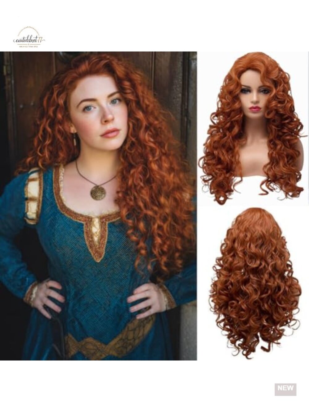 Long Wavy Curly Full Head Heat Resistant Synthetic Wig for Women Cosplay Party